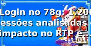 📊 Login no 78g: 1.200 sessões analisadas e impacto no RTP e saques Pix